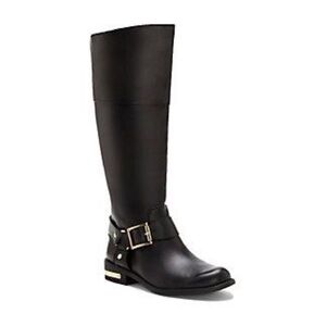 Vince Camuto Kallie black leather riding boots